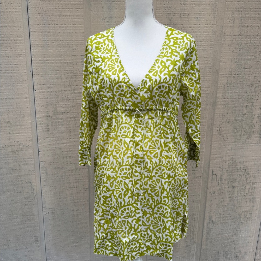 Gretchen Scott Designs Lime and White Tunic/Coverup